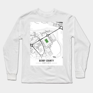 Derby County Stadium Map Desigh (White) Long Sleeve T-Shirt